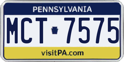 PA license plate MCT7575