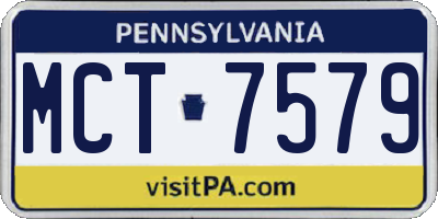 PA license plate MCT7579