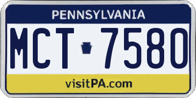PA license plate MCT7580
