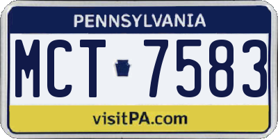 PA license plate MCT7583