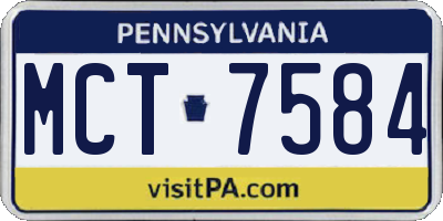 PA license plate MCT7584