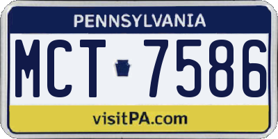 PA license plate MCT7586