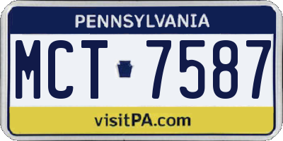 PA license plate MCT7587