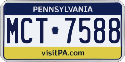 PA license plate MCT7588