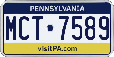 PA license plate MCT7589