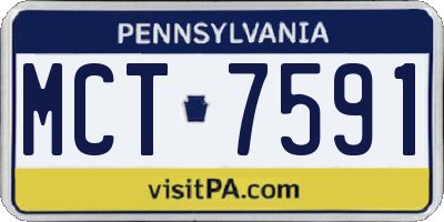 PA license plate MCT7591