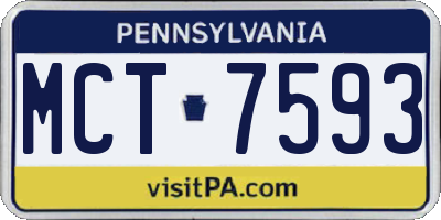 PA license plate MCT7593
