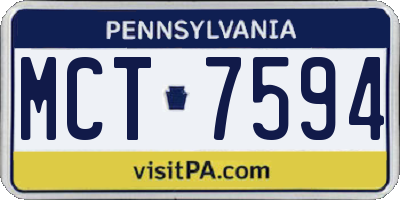 PA license plate MCT7594