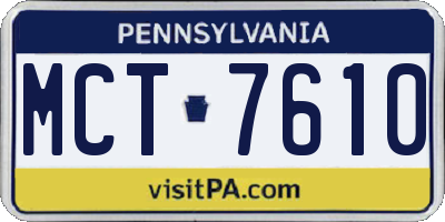 PA license plate MCT7610