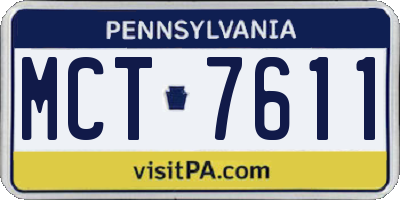 PA license plate MCT7611