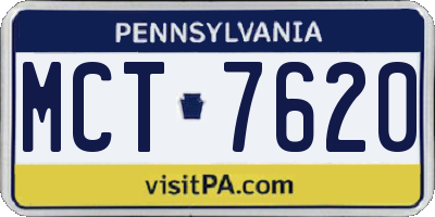 PA license plate MCT7620