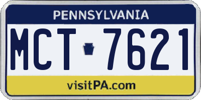 PA license plate MCT7621