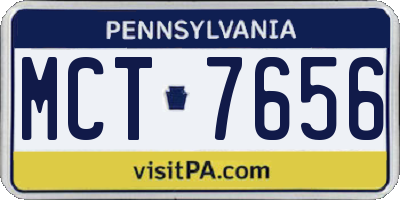 PA license plate MCT7656