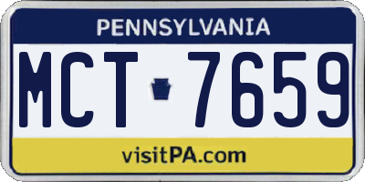 PA license plate MCT7659
