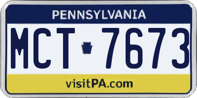 PA license plate MCT7673
