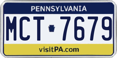 PA license plate MCT7679