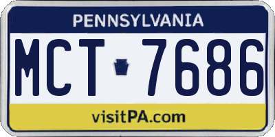 PA license plate MCT7686