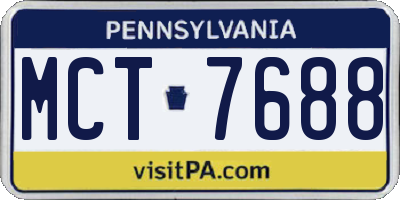 PA license plate MCT7688