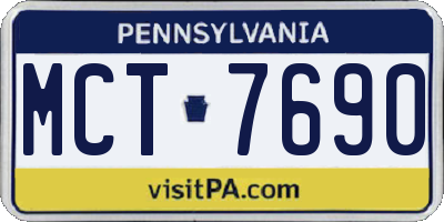 PA license plate MCT7690