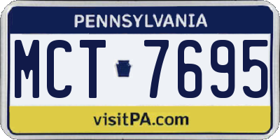 PA license plate MCT7695