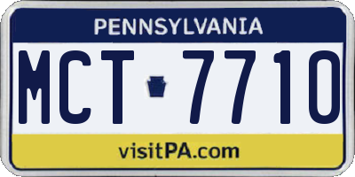 PA license plate MCT7710