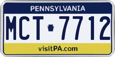 PA license plate MCT7712