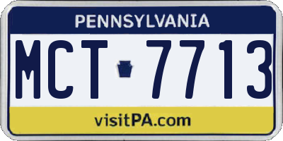 PA license plate MCT7713