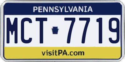 PA license plate MCT7719