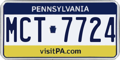 PA license plate MCT7724