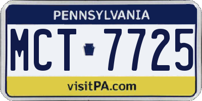PA license plate MCT7725