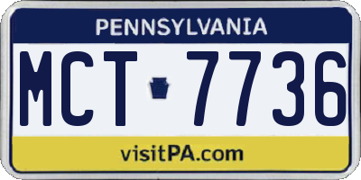 PA license plate MCT7736