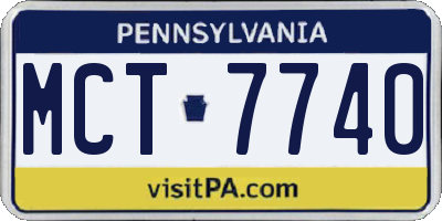 PA license plate MCT7740