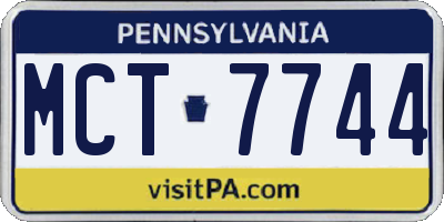 PA license plate MCT7744