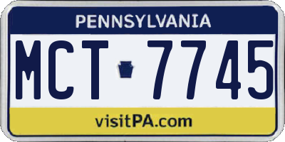 PA license plate MCT7745