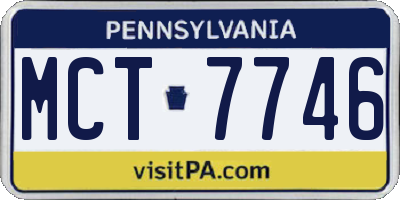 PA license plate MCT7746