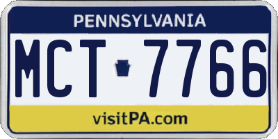PA license plate MCT7766