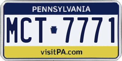 PA license plate MCT7771