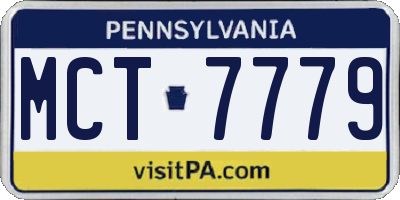 PA license plate MCT7779