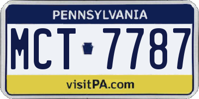 PA license plate MCT7787