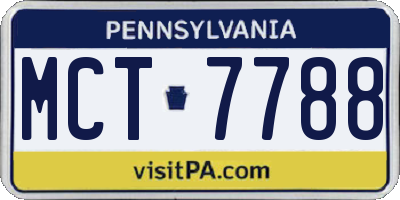 PA license plate MCT7788