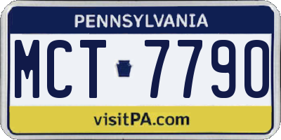 PA license plate MCT7790