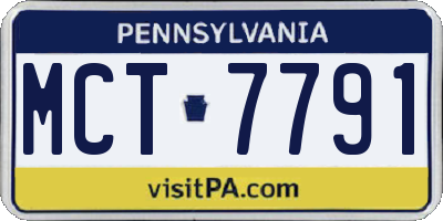 PA license plate MCT7791