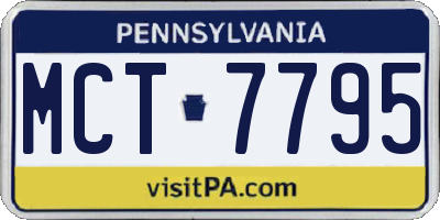 PA license plate MCT7795
