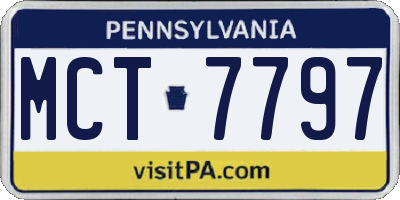 PA license plate MCT7797