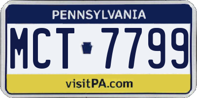 PA license plate MCT7799