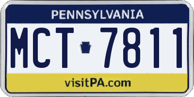 PA license plate MCT7811