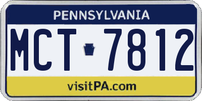 PA license plate MCT7812
