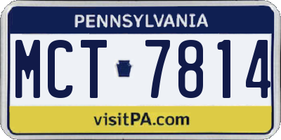 PA license plate MCT7814