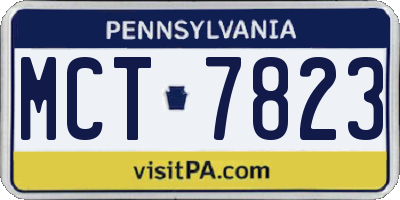 PA license plate MCT7823