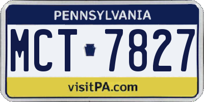 PA license plate MCT7827